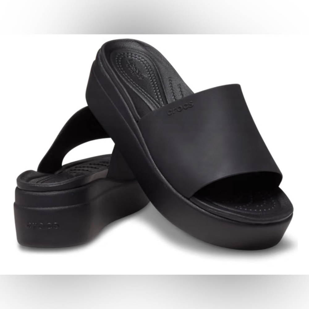 Crocs Brooklyn Slide Sz 10 Black NWOT